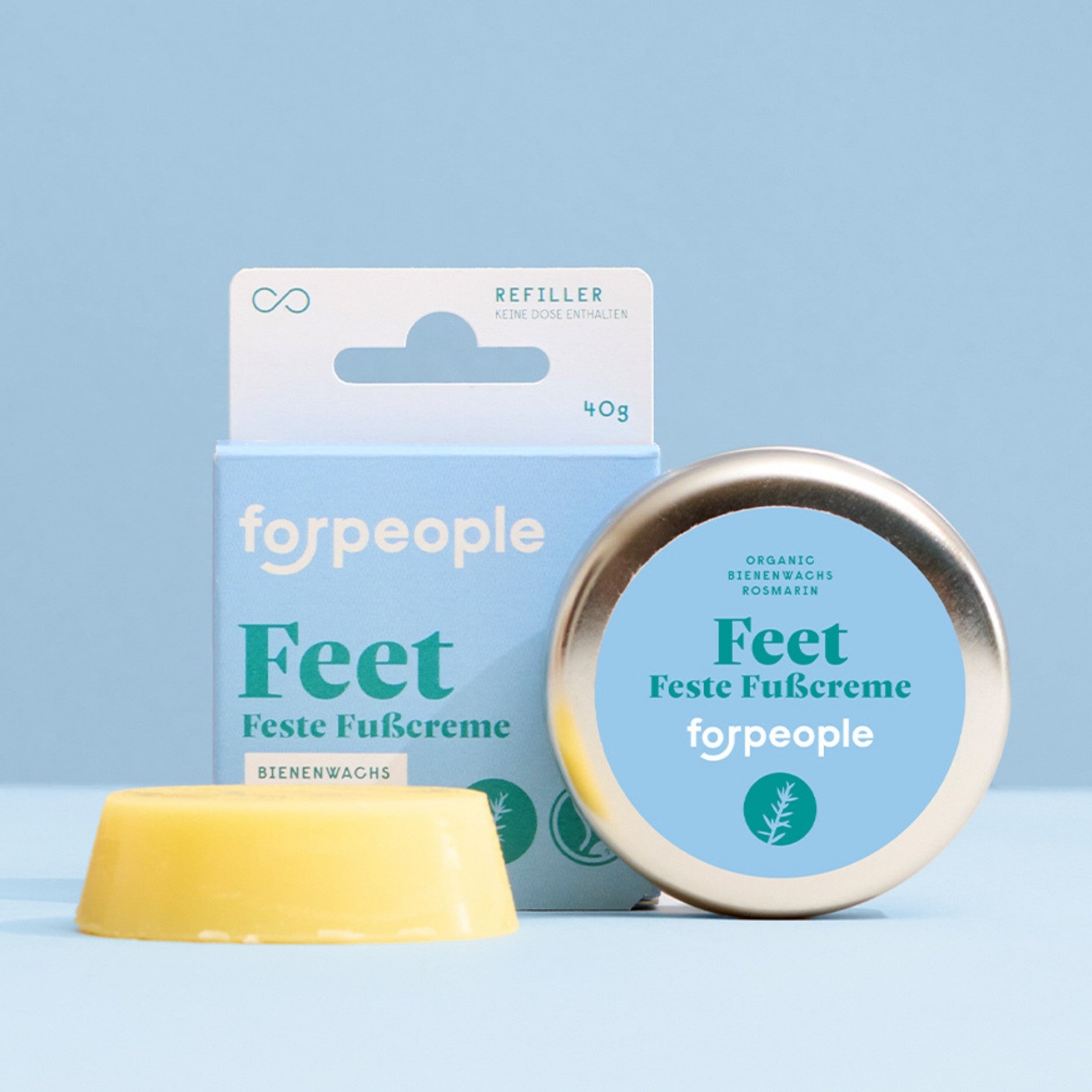 forpeople Fußpflege Set – 2x Fußcreme für trockene Füße mit Rosmarin – Bienenwachs Detailansicht