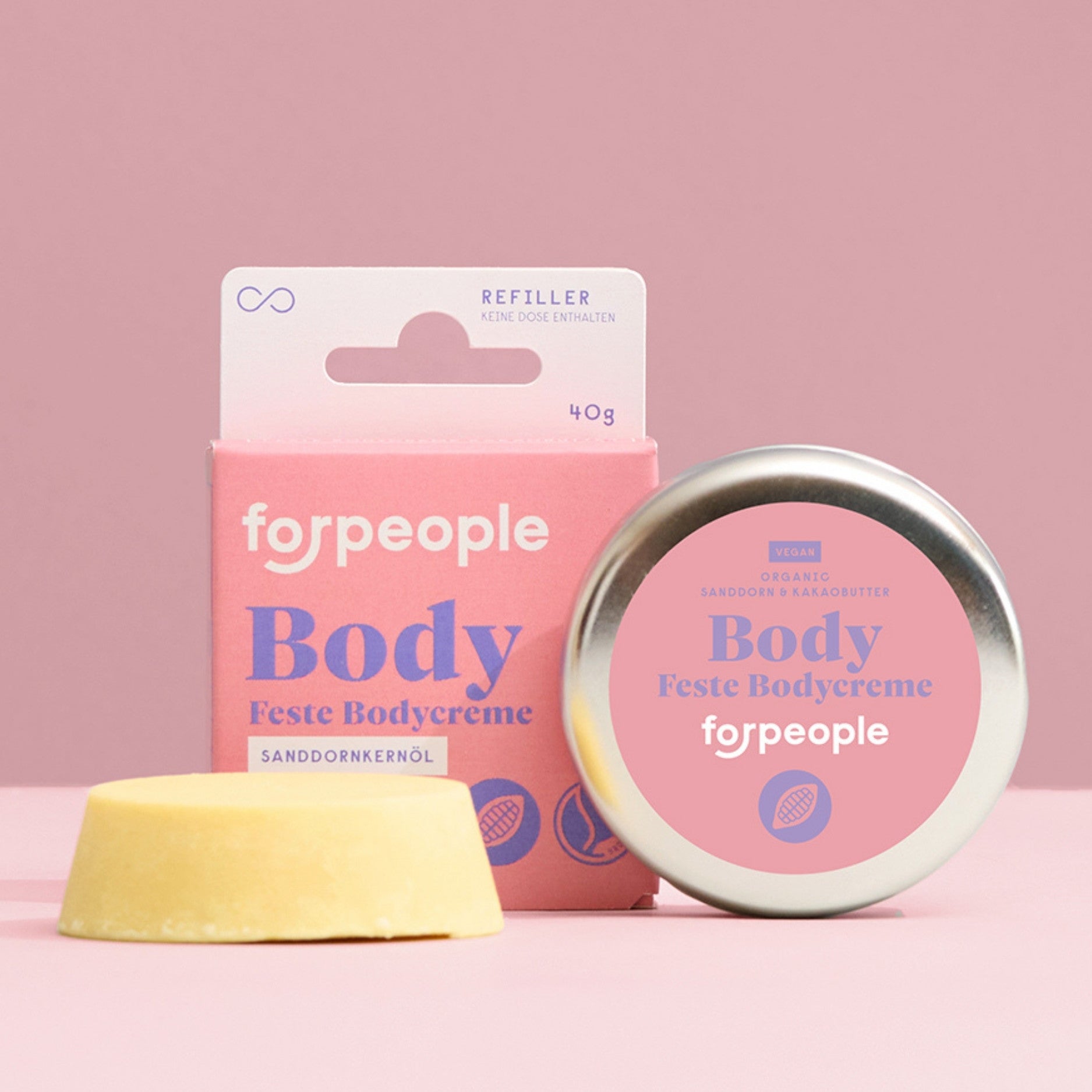 forpeople Körperpflege Set – 2x feste Körperbutter für trockene Haut – Bienenwachs Detailansicht