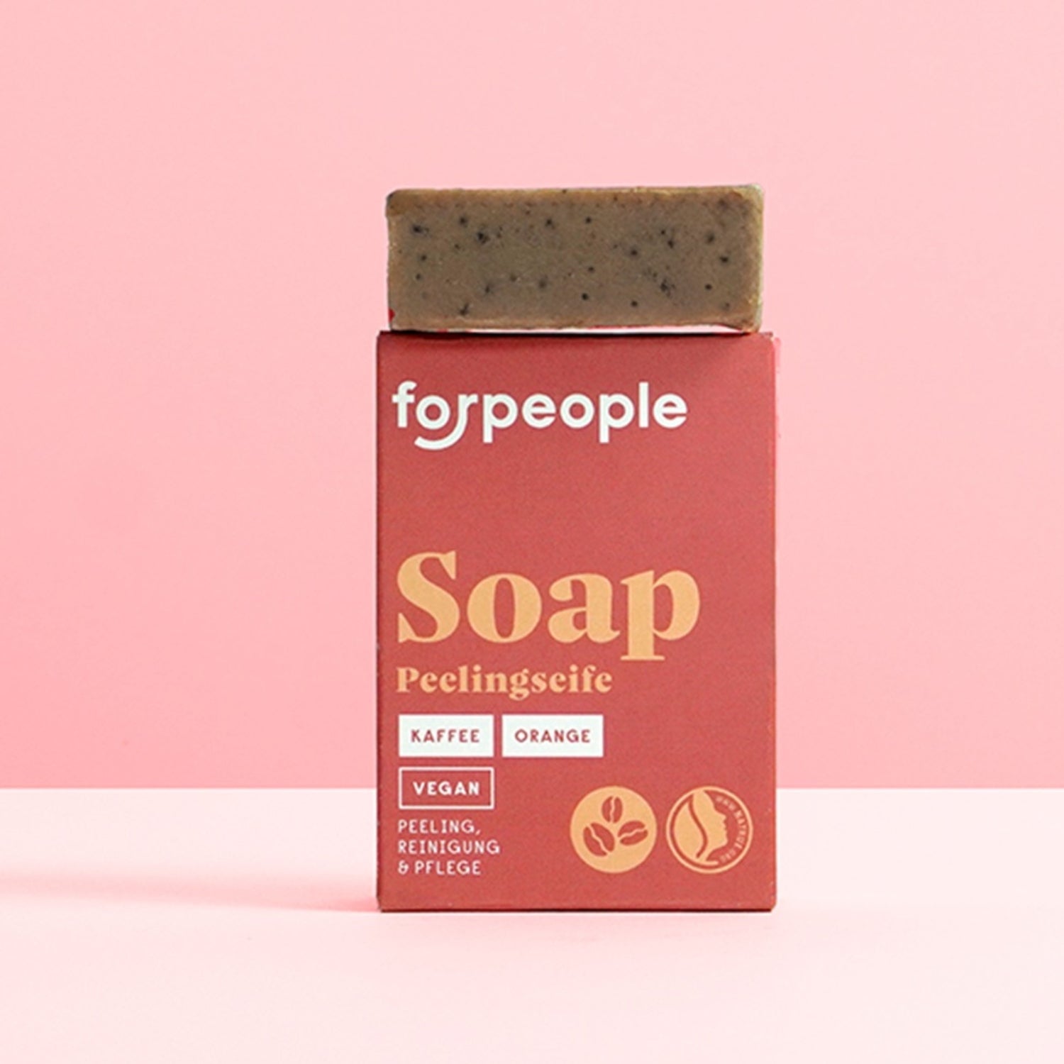 Feste Pflegeseife mit Peeling - Kaffee & Orange