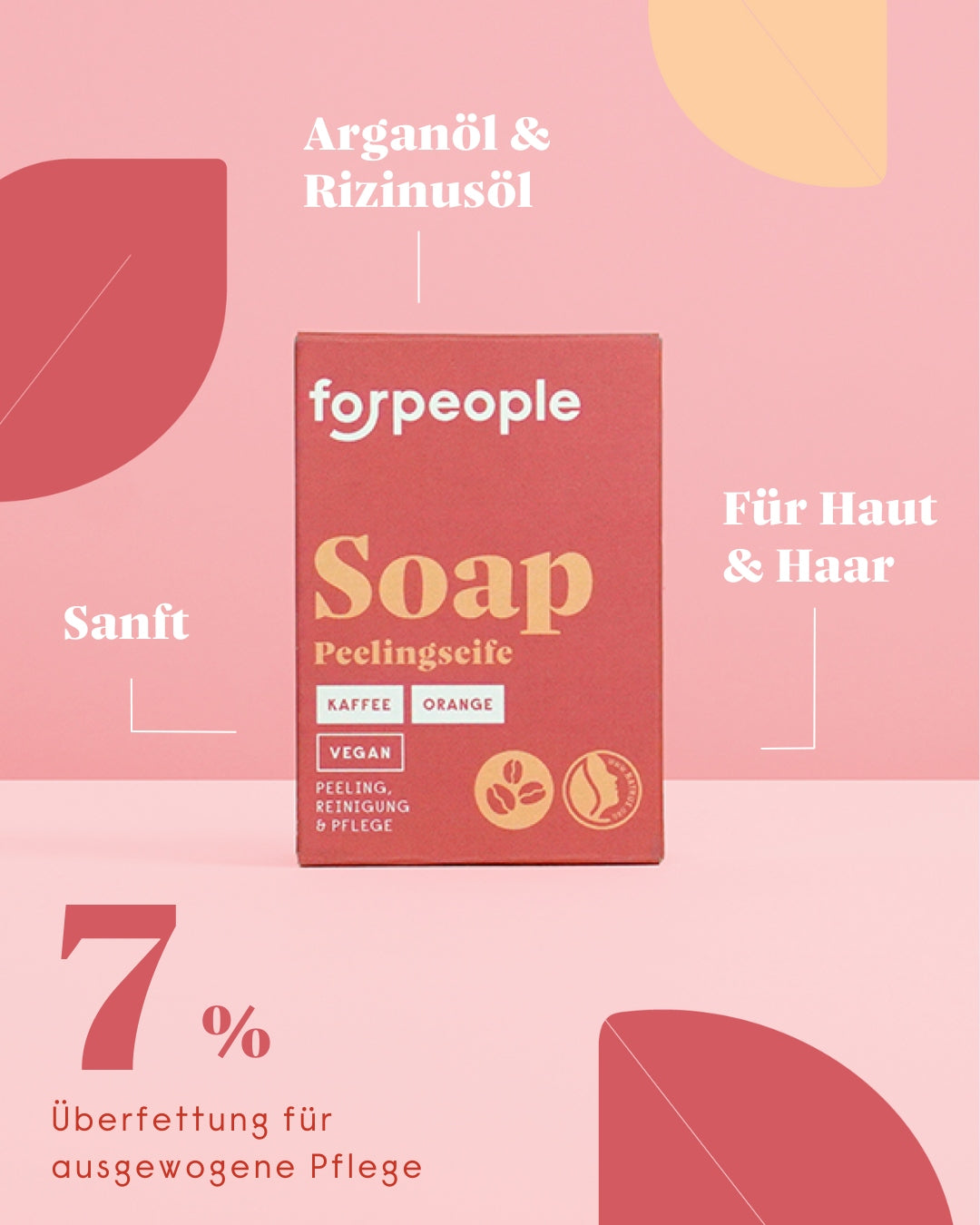 Feste Pflegeseife mit Peeling - Kaffee & Orange