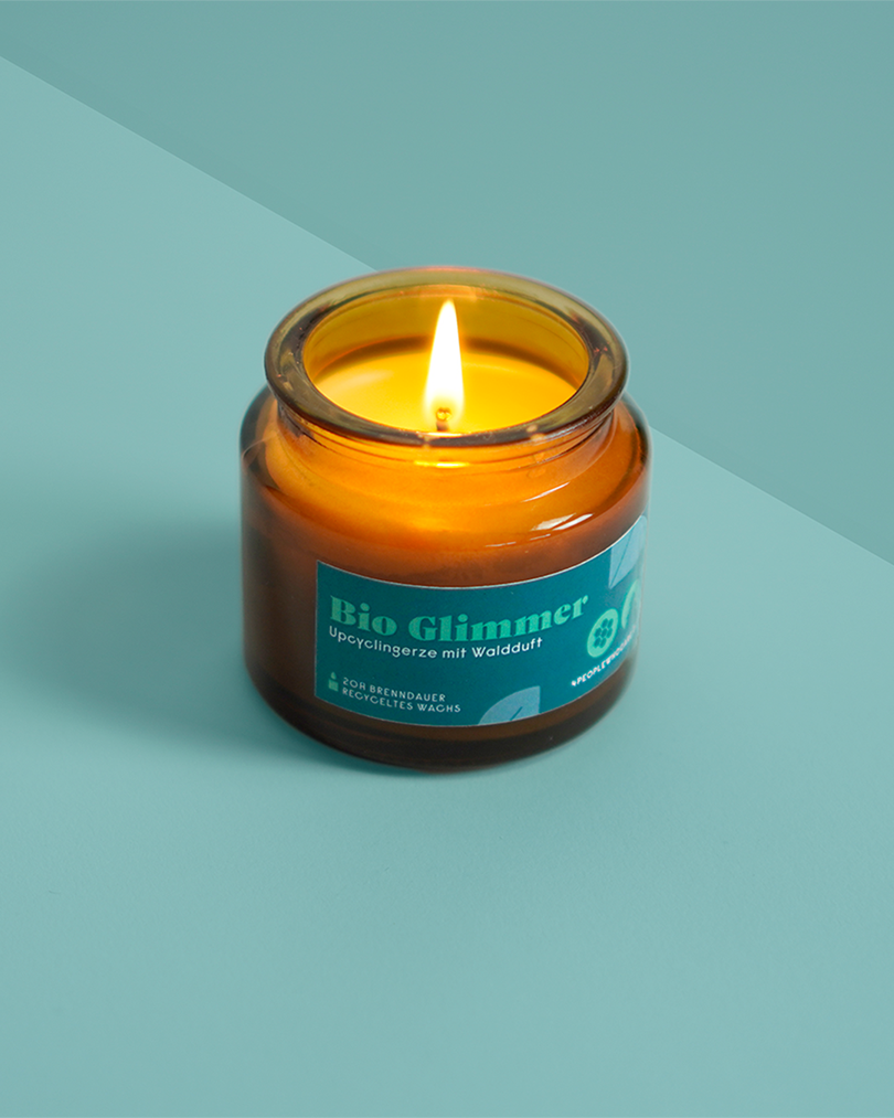 Upcycling Kerze Wald
