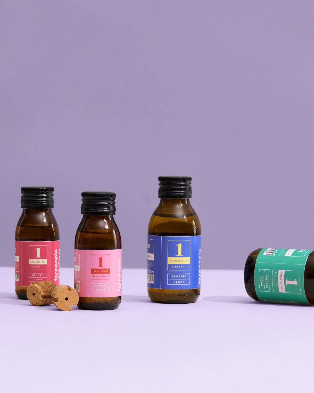 Pure care oils in a set of four