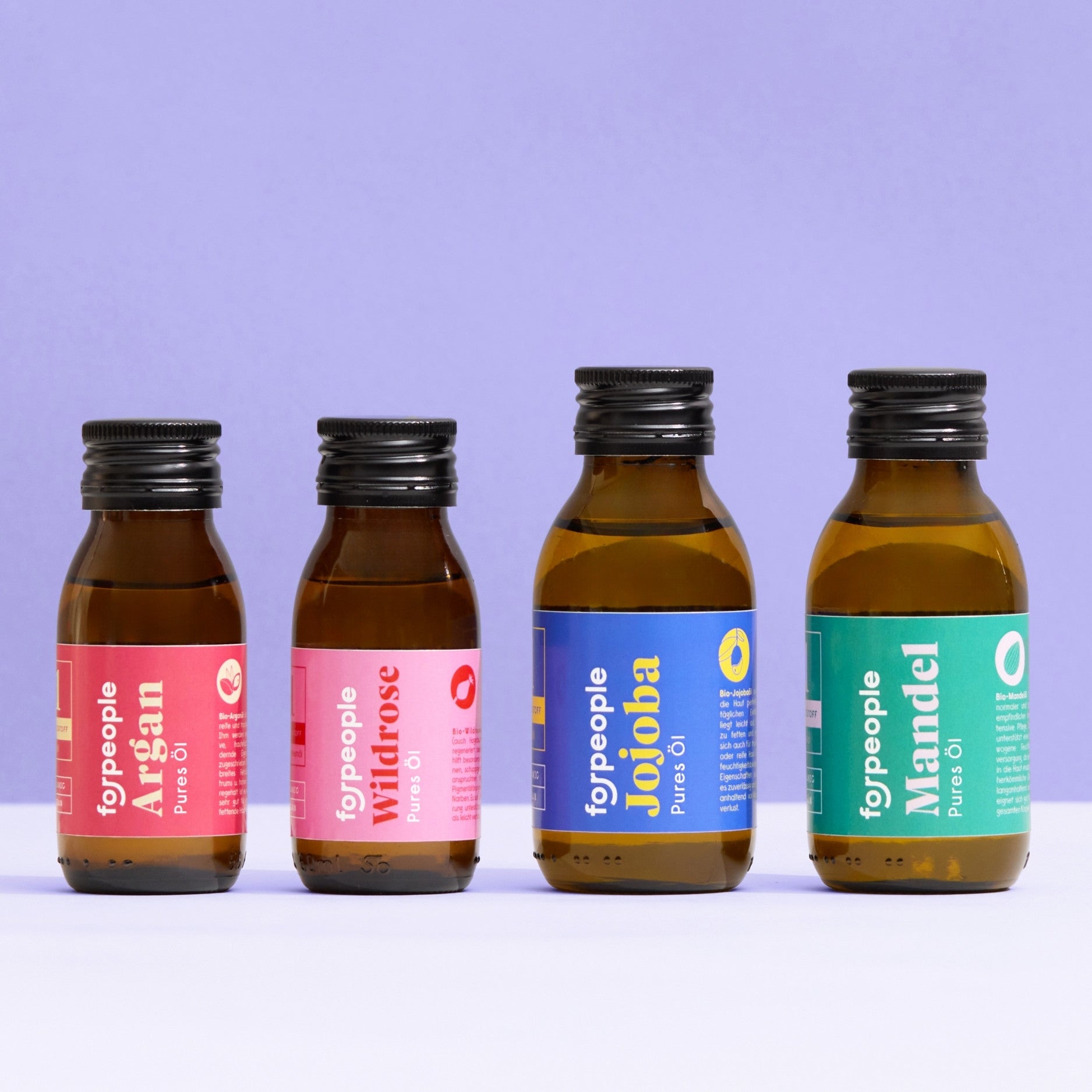 Pure care oils in a set of four