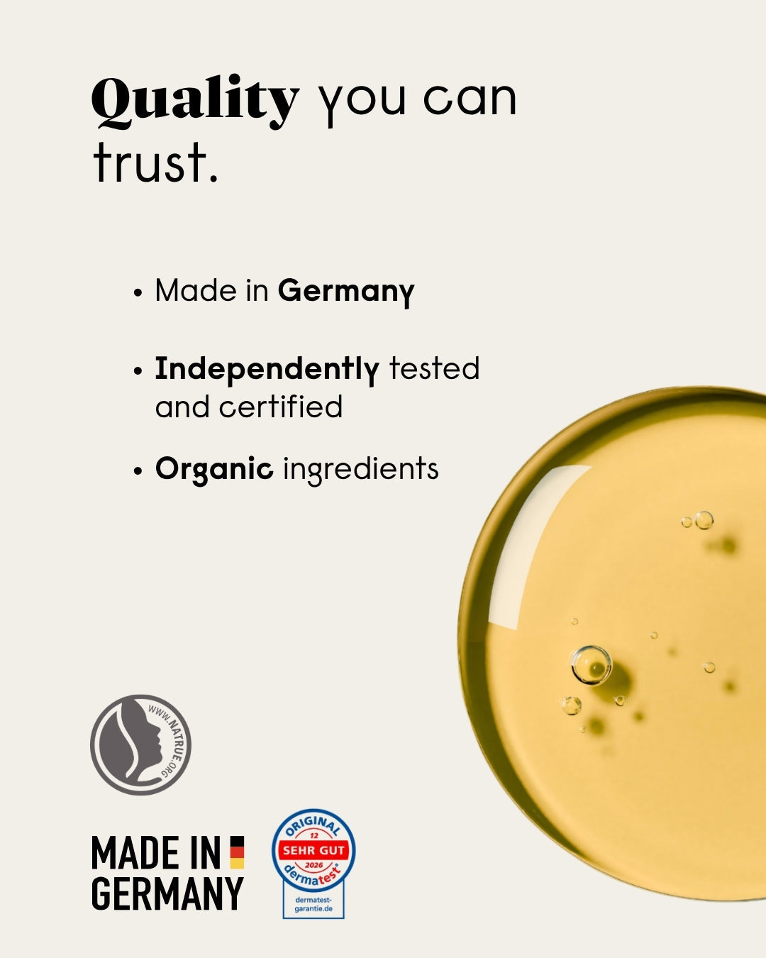 forpeople – quality you can trust: made in Germany, independently tested and certified, organic ingredients