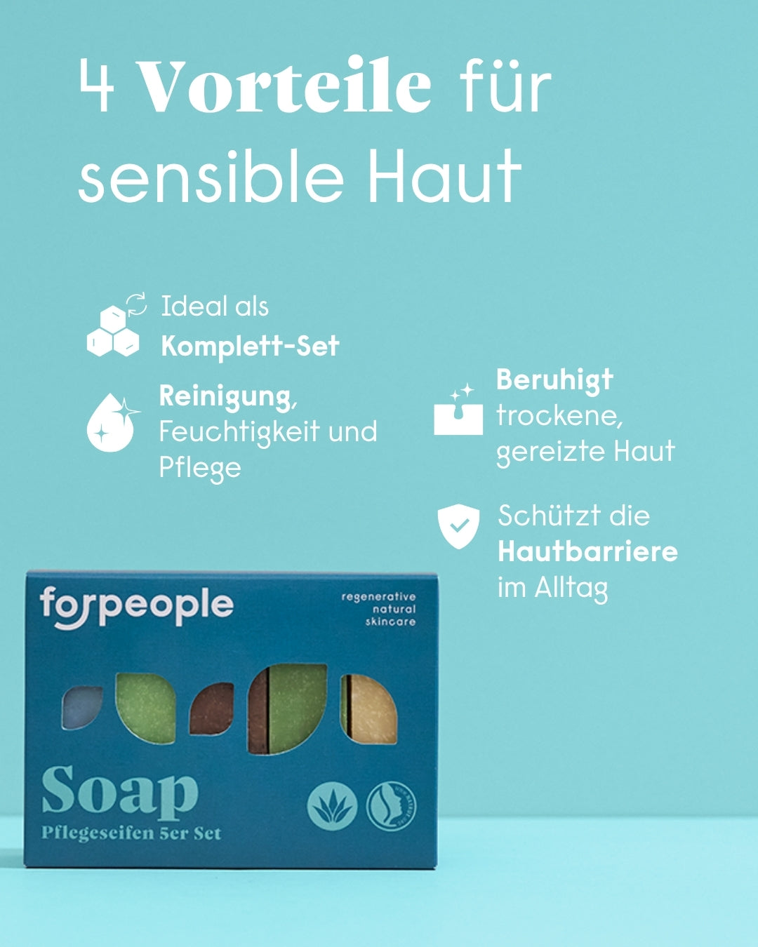 forpeople 5er Bio-Seifen Set mit Aloe Vera - verschiedene Düfte – Produktset Ansicht 3
