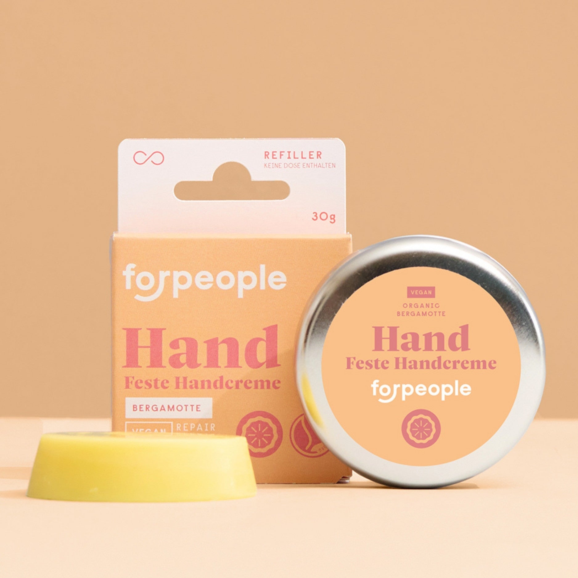 forpeople Veganes Handpflege Set – 2x feste Handcreme mit Bergamotte – Bergamotte Detailansicht
