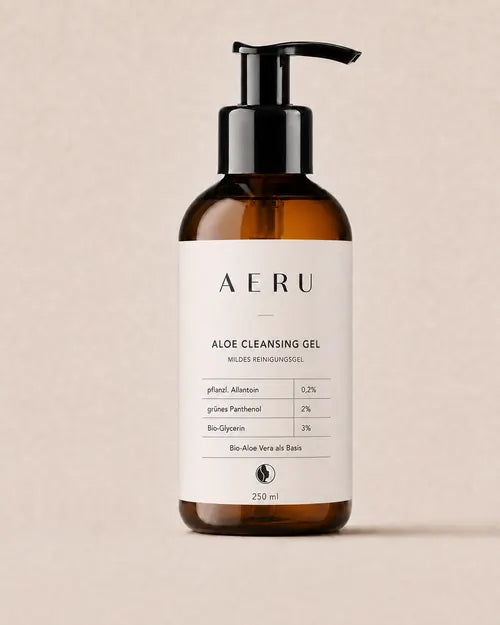 AERU Aloe Cleansing Gel, 250 ml Braunglasflasche mit Pumpspender