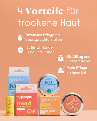 forpeople Bienenwachs Pflege Set – Schutz für trockene & beanspruchte Haut – Anwendung
