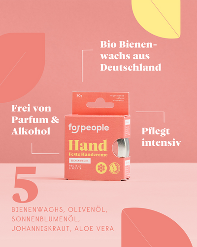 forpeople Feste Handcreme - Bienenwachs – Detailansicht