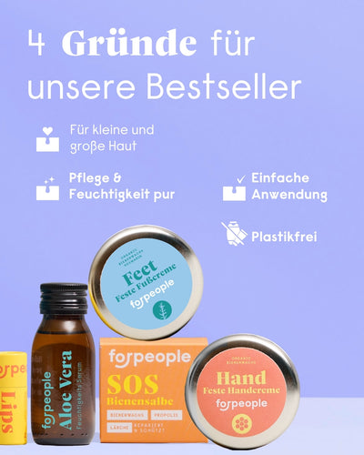 Bestseller Pflege Set – Haut, Hände, Füße & Lippen