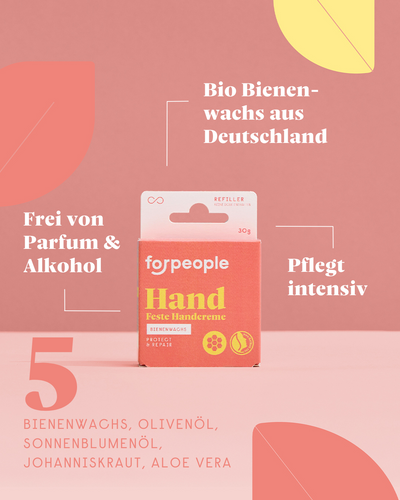 forpeople Feste Handcreme Refiller - Bienenwachs – Detailansicht