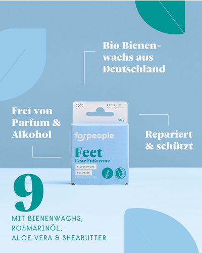 forpeople Feste Fußcreme Refiller - Rosmarin & Salbei – Detailansicht