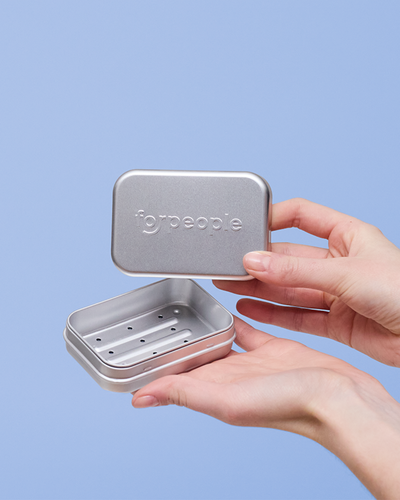 forpeople Aluminium-Seifendose mit Abtropfgitter – Anwendung