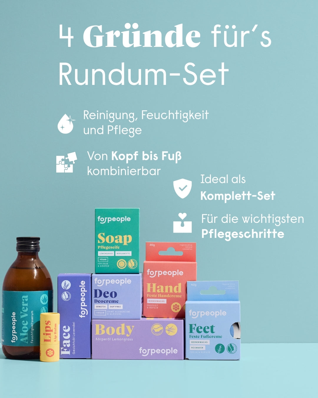 forpeople Bestseller Set – Rundum-Pflege für den ganzen Körper – Anwendung