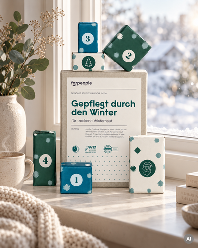 forpeople Skincare Adventskalender 2026 – Gepflegt durch den Winter, 6 Päckchen am Fenster