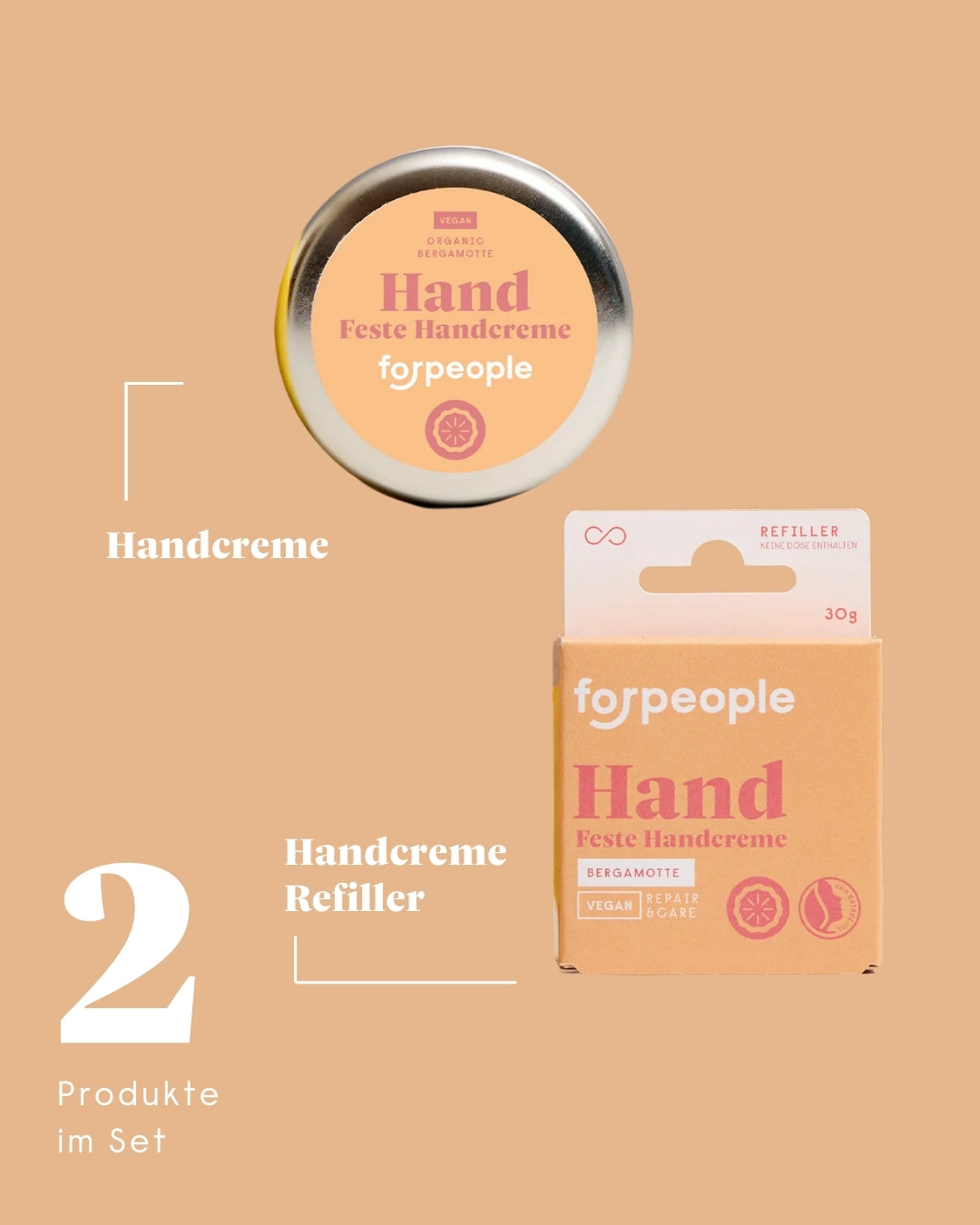 Veganes Handpflege Set – 2x feste Handcreme mit Bergamotte