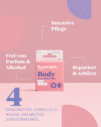 forpeople Feste Körperbutter - Bienenwachs & Aloe Vera – Bienenwachs Detailansicht