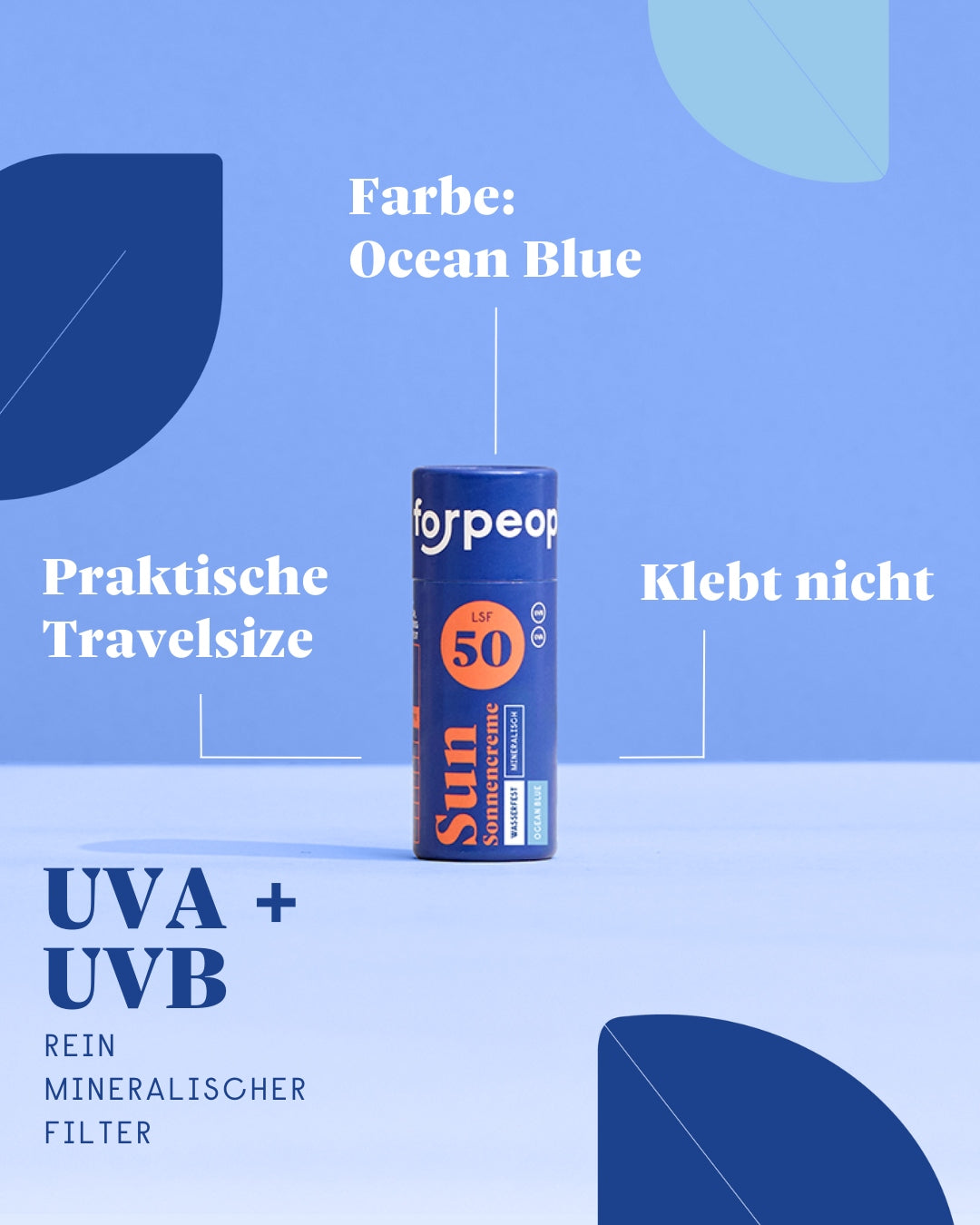 Feste Sonnencreme LSF50 Mini - OCEAN BLUE