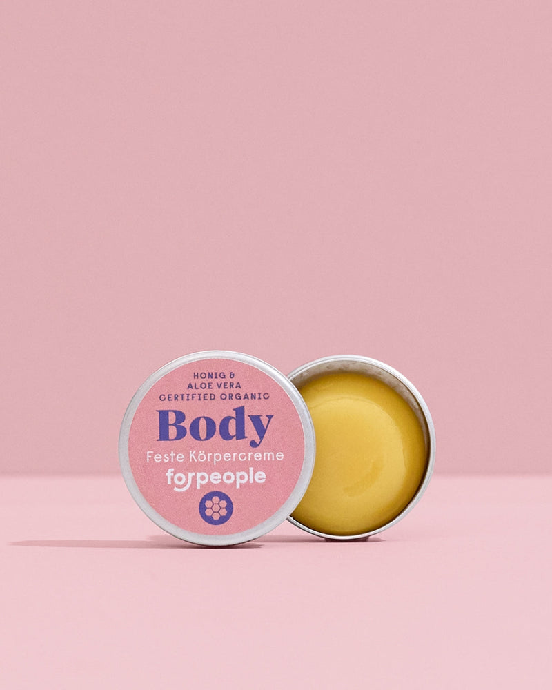 forpeople Feste Körperbutter Mini – Bienenwachs & Aloe Vera, 8 g in der Metalldose