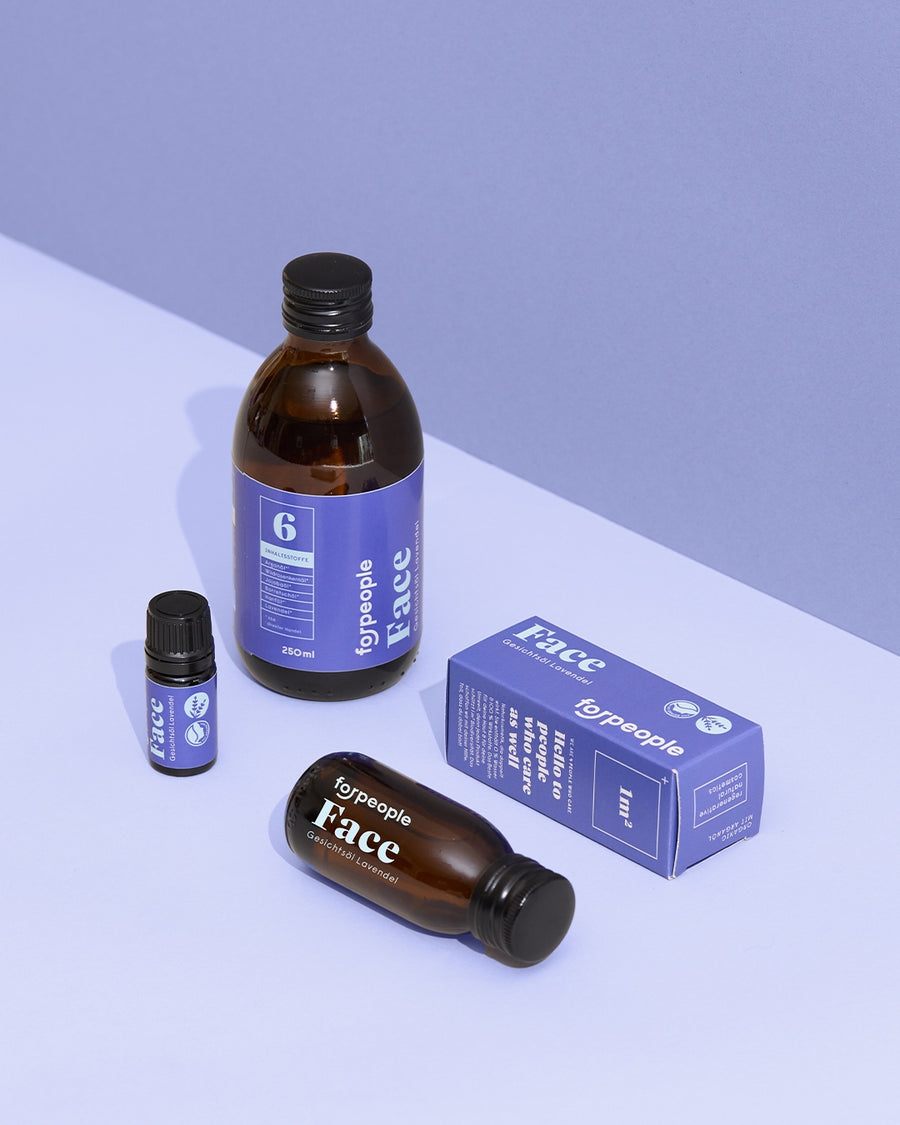 forpeople Flüssige skincare – Gesicht, Körper & Haare im Glas – Lavendel Detailansicht