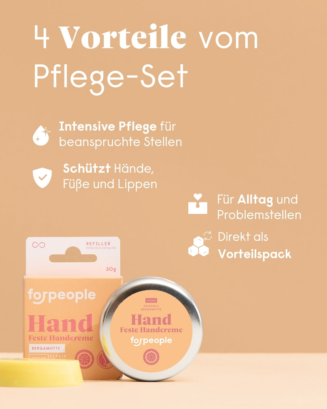 forpeople Veganes Handpflege Set – 2x feste Handcreme mit Bergamotte – Inhaltsstoffe & Wirkweise