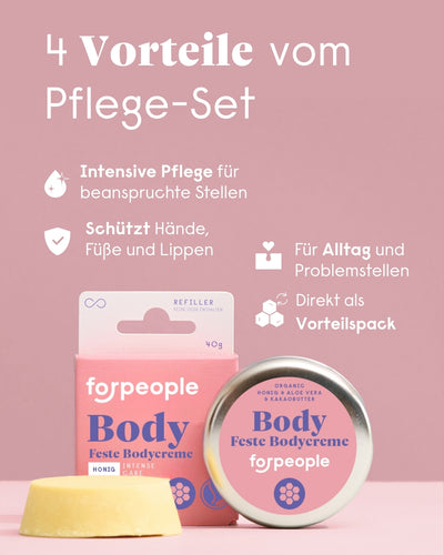 forpeople Körperpflege Set – 2x feste Körperbutter für trockene Haut – Produktset Ansicht 3