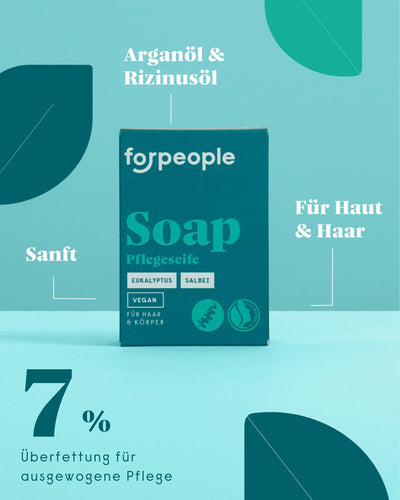 forpeople Aloe Vera Seife  - Eukalyptus & Salbei – Infografik Inhaltsstoffe & Wirkweise
