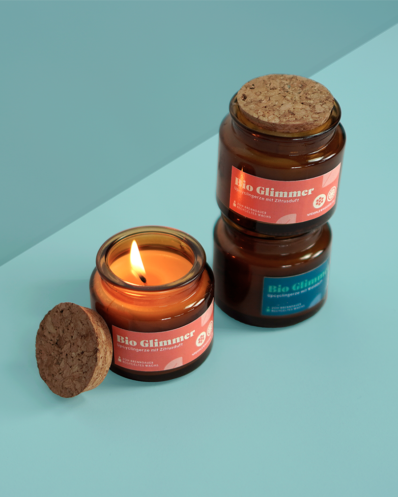 Upcycling Kerze Wald