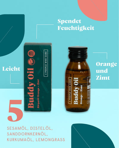 forpeople Winter Körperöl - Zimt – Infografik Inhaltsstoffe & Wirkweise
