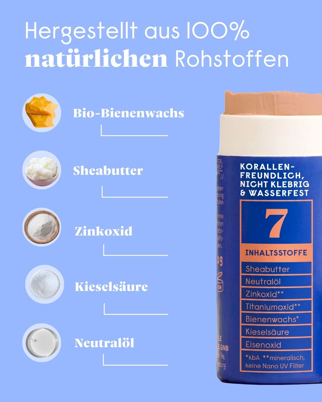 Feste Sonnencreme LSF50 Mini - Farbe LIGHT SAND