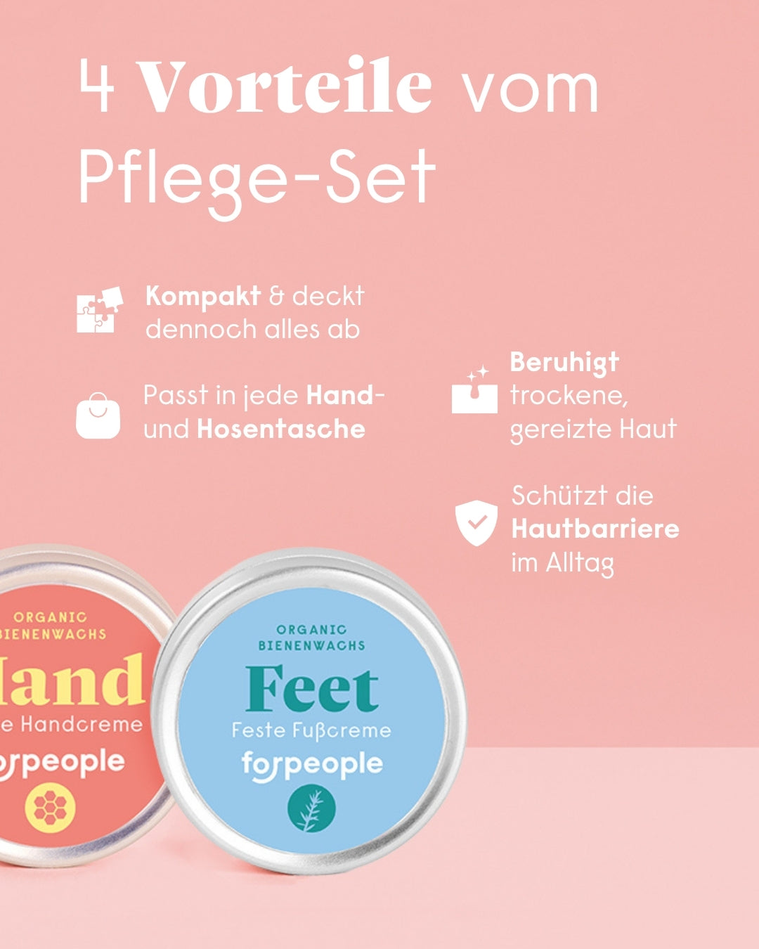 forpeople Feste Handcreme Reiseformat - Bienenwachs – Produktset Ansicht 3