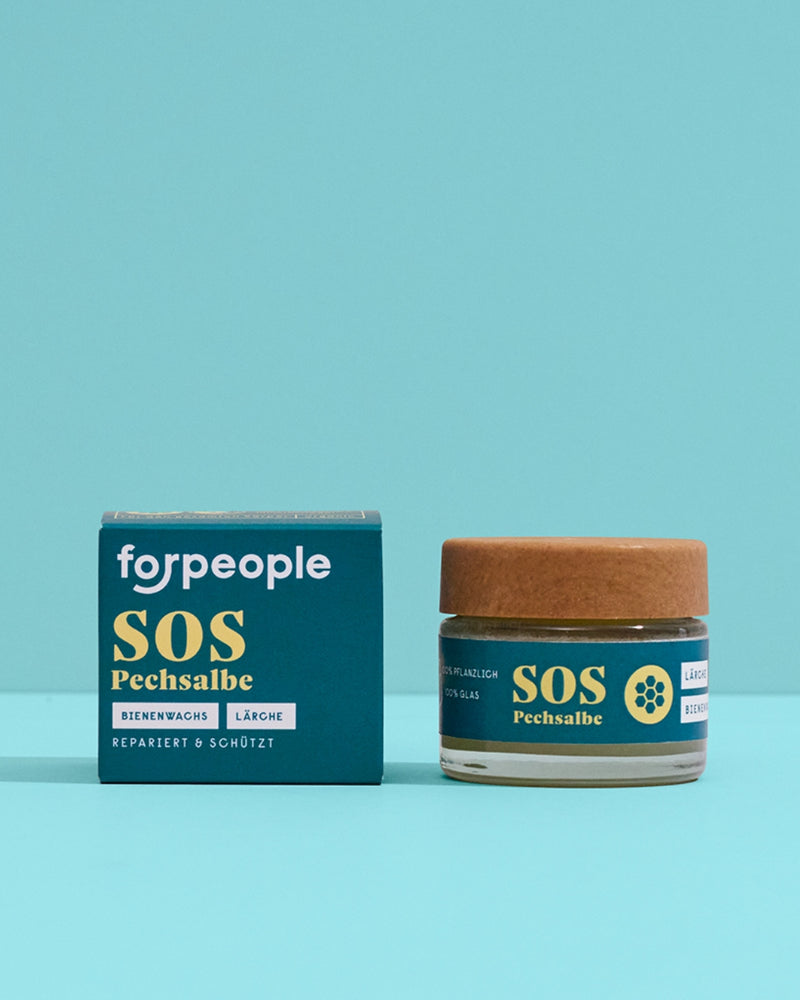 forpeople SOS Pechsalbe - Lärchenharz im Glastiegel – Produktfoto