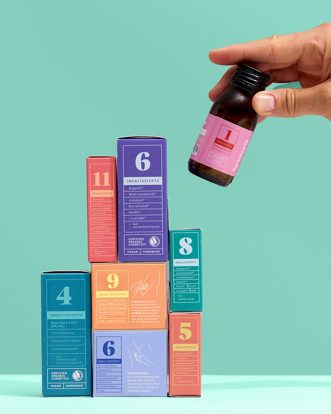Pure care oils in a set of four