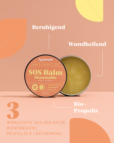 forpeople Bienensalbe Lärche & Mandarine in Dose – Detailansicht