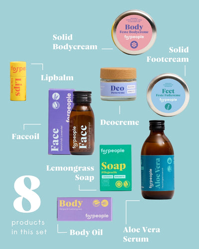 The 8 products in the forpeople All-Round Set