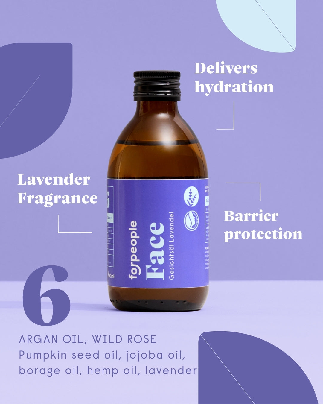 forpeople Face Oil Lavender 250 ml – key benefits and actives